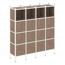 Loft Прямой стеллаж VR.L-09 Дуб Аризона/Металл Белый 1694*446*1869