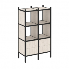 Loft Прямой стеллаж VR.L-03 Денвер Светлый/Металл Черный 862*446*1458