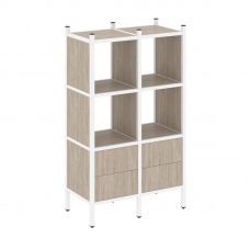 Loft Прямой стеллаж VR.L-03 Дуб Аттик/Металл Белый 862*446*1458