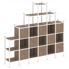 Loft Прямой стеллаж VR.L-24 Дуб Аризона/Металл Белый 2526*446*2280