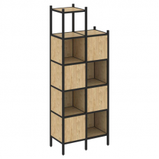 Loft Прямой стеллаж VR.L-20 Тиквуд Светлый/Металл Черный 862*446*2280