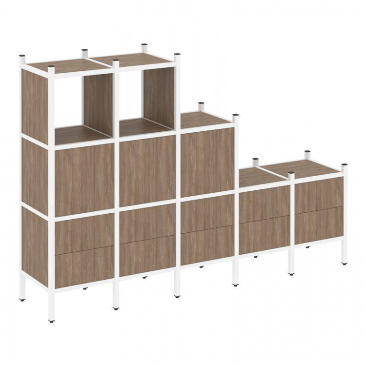 Loft Прямой стеллаж VR.L-19 Дуб Аризона/Металл Белый 2110*446*1458