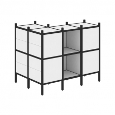 Loft Угловой внешний стеллаж наборный VR.L-51 Белый Бриллиант/Металл Черный 862*1278*1047