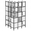 Loft Угловой внешний стеллаж наборный VR.L-53 Белый Бриллиант/Металл Черный 1278*1278*2280
