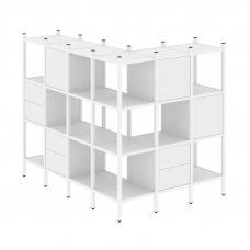 Loft Угловой внешний стеллаж наборный VR.L-52 Белый Бриллиант/Металл Белый 1694*1278*1458