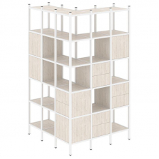 Loft Угловой внешний стеллаж наборный VR.L-53 Денвер Светлый/Металл Белый 1278*1278*2280