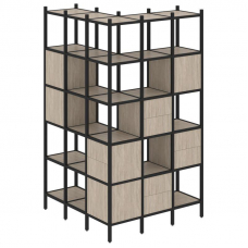 Loft Угловой внешний стеллаж наборный VR.L-53 Дуб Аттик/Металл Черный 1278*1278*2280