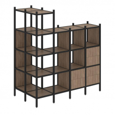 Loft Угловой внешний стеллаж наборный VR.L-57 Дуб Аризона/Металл Черный 862*1694*1869