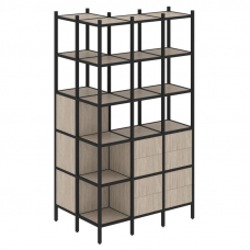 Loft Угловой внешний стеллаж наборный VR.L-54 Дуб Аттик/Металл Черный 862*1278*2280