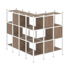 Loft Угловой внешний стеллаж наборный VR.L-52 Дуб Аризона/Металл Белый 1694*1278*1458