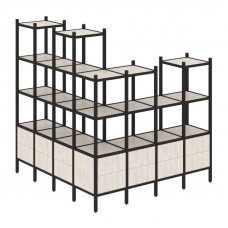 Loft Угловой внешний стеллаж наборный VR.L-55 Денвер Светлый/Металл Черный 1694*1694*1869