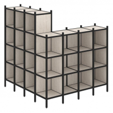 Loft Угловой внешний стеллаж наборный VR.L-60 Денвер Светлый/Металл Черный 1694*1694*1869