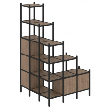 Loft Угловой внешний стеллаж наборный VR.L-59 Дуб Аризона/Металл Черный 1278*1278*2280