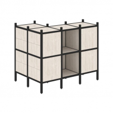 Loft Угловой внешний стеллаж наборный VR.L-51 Денвер Светлый/Металл Черный 862*1278*1047