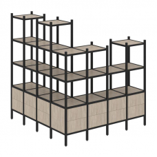 Loft Угловой внешний стеллаж наборный VR.L-55 Дуб Аттик/Металл Черный 1694*1694*1869