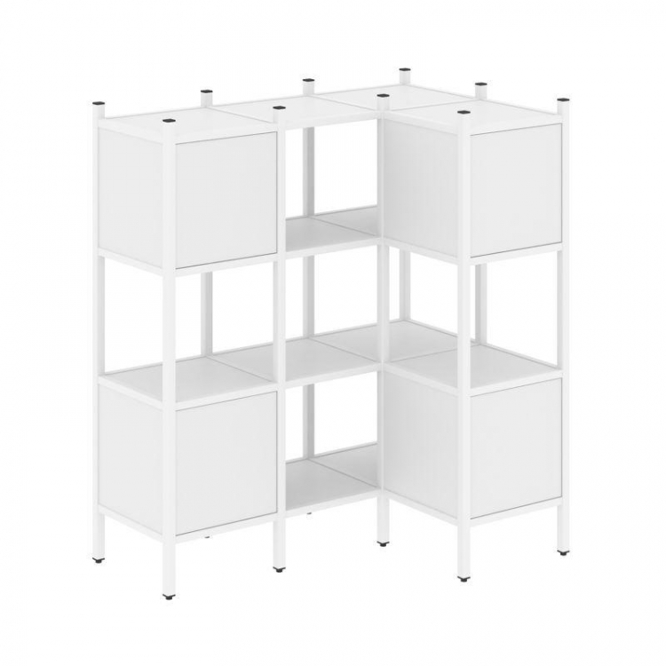 Loft Угловой внутренний стеллаж VR.L-29 Белый Бриллиант/Металл Белый 1278*862*1458