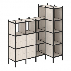 Loft Угловой внутренний стеллаж VR.L-47 Денвер Светлый/Металл Черный 1694*862*1869