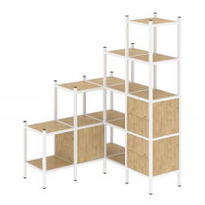 Loft Угловой внутренний стеллаж VR.L-40 Тиквуд Светлый/Металл Белый 1278*1278*1869