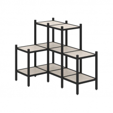 Loft Угловой внутренний стеллаж VR.L-37 Денвер Светлый/Металл Черный 862*1278*1047