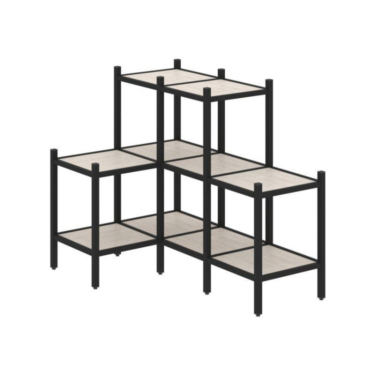 Loft Угловой внутренний стеллаж VR.L-37 Денвер Светлый/Металл Черный 862*1278*1047