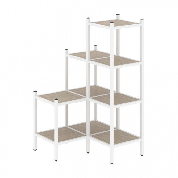 Loft Угловой внутренний стеллаж VR.L-36 Дуб Аттик/Металл Белый 862*862*1458