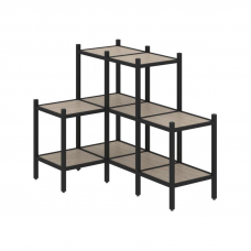 Loft Угловой внутренний стеллаж VR.L-37 Дуб Аттик/Металл Черный 862*1278*1047