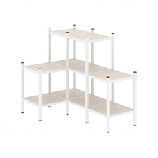 Loft Угловой внутренний стеллаж VR.L-37 Денвер Светлый/Металл Белый 862*1278*1047