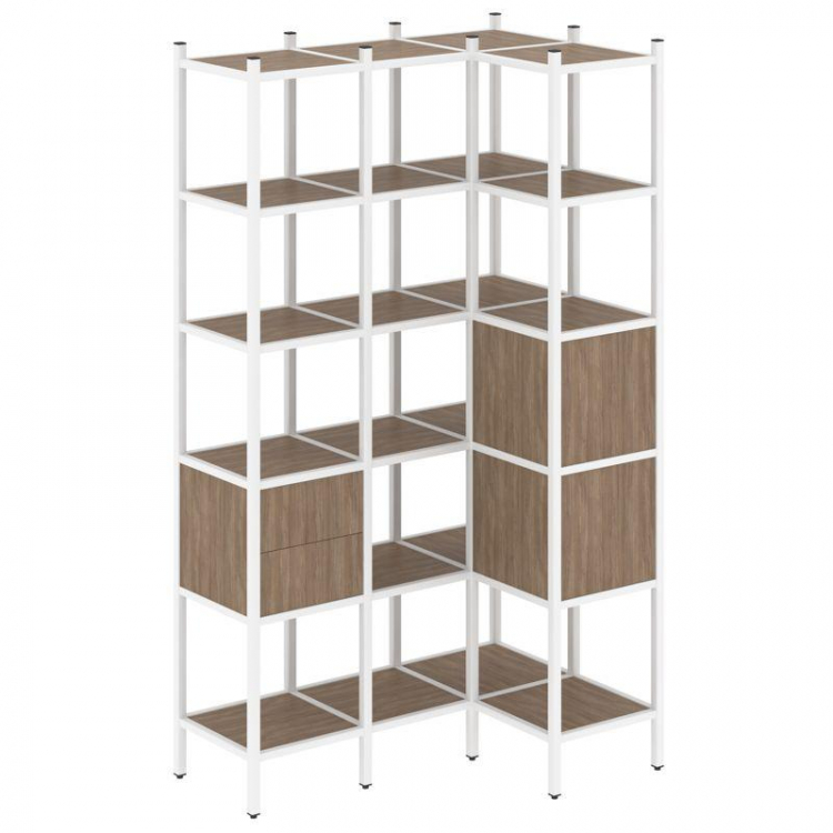 Loft Угловой внутренний стеллаж VR.L-35 Дуб Аризона/Металл Белый 1278*862*2280