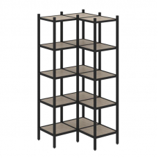 Loft Угловой внутренний стеллаж VR.L-32 Дуб Аттик/Металл Черный 862*862*1869