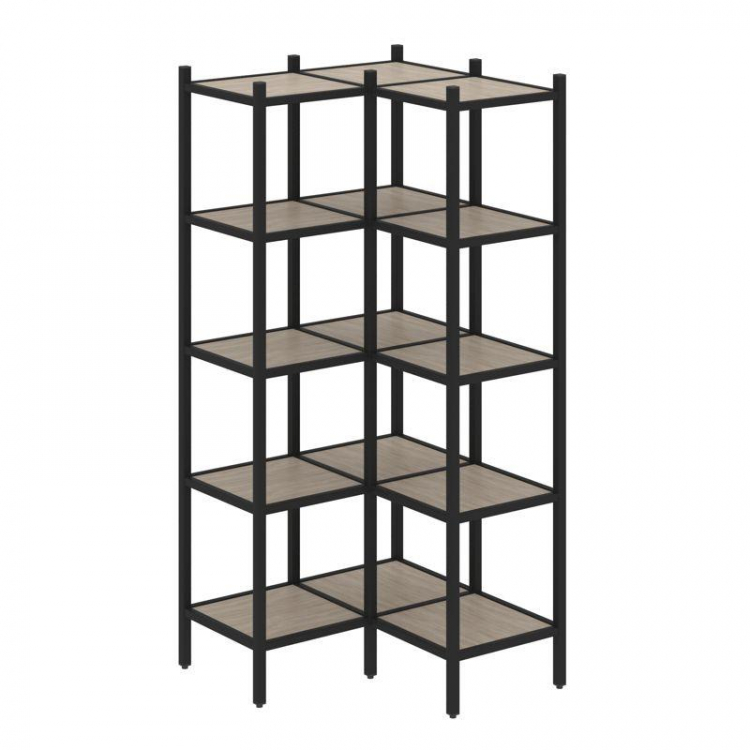 Loft Угловой внутренний стеллаж VR.L-32 Дуб Аттик/Металл Черный 862*862*1869