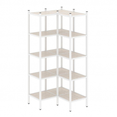 Loft Угловой внутренний стеллаж VR.L-32 Денвер Светлый/Металл Белый 862*862*1869