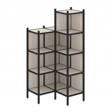 Loft Угловой внутренний стеллаж VR.L-38 Денвер Светлый/Металл Черный 862*862*1869