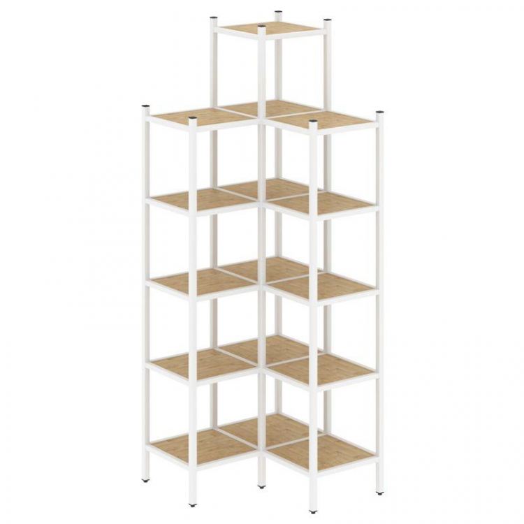 Loft Угловой внутренний стеллаж VR.L-46 Тиквуд Светлый/Металл Белый 862*862*2280