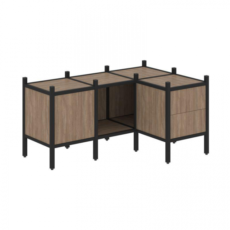 Loft Угловой внутренний стеллаж VR.L-26 Дуб Аризона/Металл Черный 1278*862*636