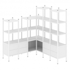 Loft Угловой внутренний стеллаж VR.L-41 Белый Бриллиант/Металл Белый 1694*1694*1869