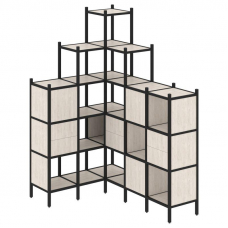 Loft Угловой внутренний стеллаж VR.L-43 Денвер Светлый/Металл Черный 1278*1694*2280