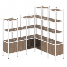 Loft Угловой внутренний стеллаж VR.L-41 Дуб Аризона/Металл Белый 1694*1694*1869