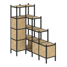 Loft Угловой внутренний стеллаж VR.L-42 Тиквуд Светлый/Металл Черный 862*1694*1869