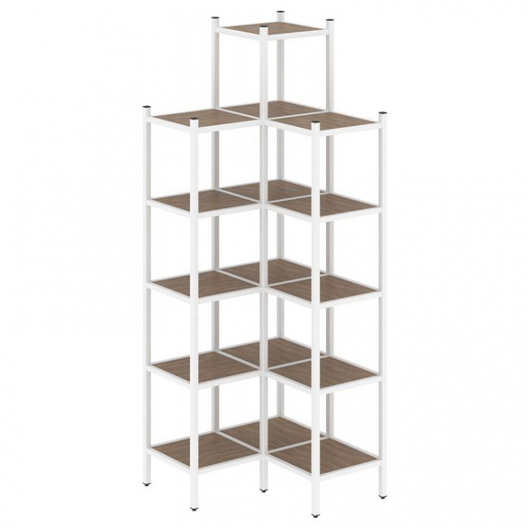 Loft Угловой внутренний стеллаж VR.L-46 Дуб Аризона/Металл Белый 862*862*2280