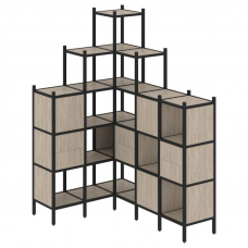 Loft Угловой внутренний стеллаж VR.L-43 Дуб Аттик/Металл Черный 1278*1694*2280