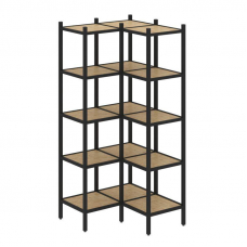 Loft Угловой внутренний стеллаж VR.L-32 Тиквуд Светлый/Металл Черный 862*862*1869
