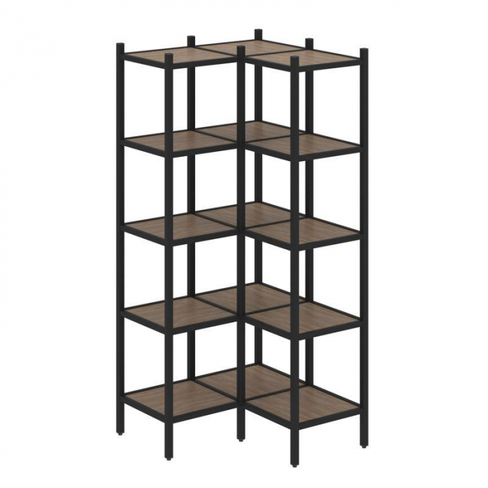Loft Угловой внутренний стеллаж VR.L-32 Дуб Аризона/Металл Черный 862*862*1869