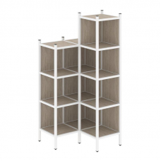 Loft Угловой внутренний стеллаж VR.L-38 Дуб Аттик/Металл Белый 862*862*1869