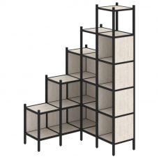 Loft Угловой внутренний стеллаж VR.L-49 Денвер Светлый/Металл Черный 1278*1278*2280