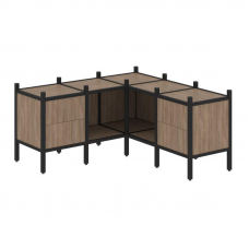 Loft Угловой внутренний стеллаж VR.L-27 Дуб Аризона/Металл Черный 1278*1278*636