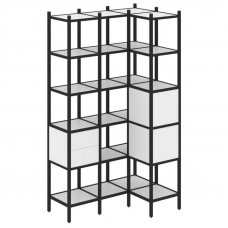 Loft Угловой внутренний стеллаж VR.L-35 Белый Бриллиант/Металл Черный 1278*862*2280