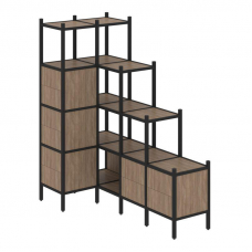 Loft Угловой внутренний стеллаж VR.L-42 Дуб Аризона/Металл Черный 862*1694*1869