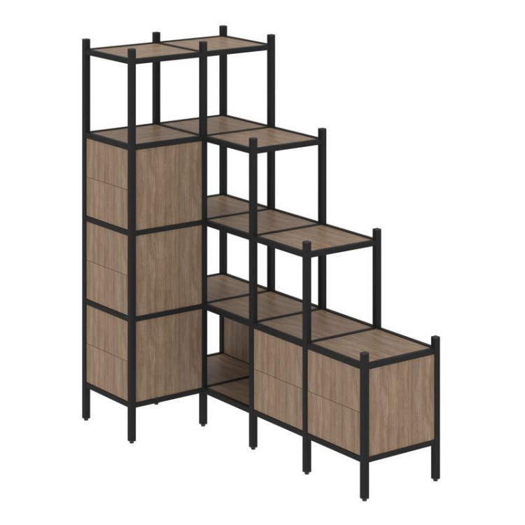 Loft Угловой внутренний стеллаж VR.L-42 Дуб Аризона/Металл Черный 862*1694*1869