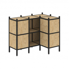 Loft Угловой внутренний стеллаж VR.L-28 Тиквуд Светлый/Металл Черный 1278*862*1047