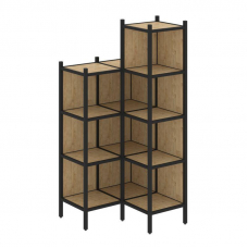 Loft Угловой внутренний стеллаж VR.L-38 Тиквуд Светлый/Металл Черный 862*862*1869